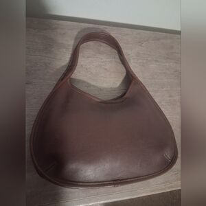 Vintage COACH Mini Ergo Crescent Shoulder Bag 9027 Brown Glove Tanned Leather